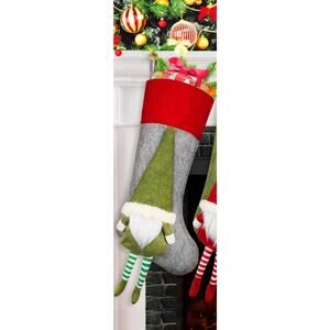 Gnome 3D Stocking Gray & Green Brand New